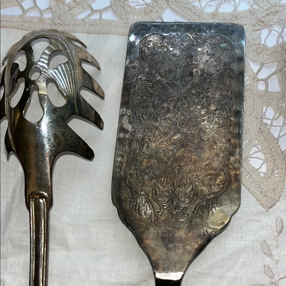 Vintage Victorian Style Sheffield Silver Plate Cutlery Marvelous Set of 4 Cake